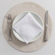 Fabric Napkin Set Of 50 Oxford Laser Finish - 白色 - 查看 8