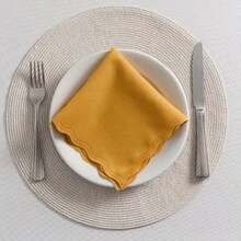Fabric Napkin Set Of 50 Oxford Laser Finish - 芥末 - 查看 3