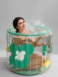 1PC Adult Portable Inflatable Bathtub, With Foot Pump - Easy Inflation & Drainage, Ideal For Home Spa, Hot/Ice Baths, Foldable For Storage - Perfect Gift;Bathroom Essentials