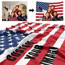 1pc Customizable Personalized Tapestry With Photo And Text, Suitable For Birthday, Wedding, Halloween, Christmas, Party, Father's/Mother's Day, Home Decor, Bedroom Aesthetics, Room Flag, Wedding Room Decor, Christmas, Housewarming, Tea Room, Bedroom, Living Room - Multicolor - View 5