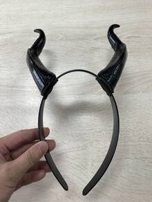 1件手工哥特式恶魔角头箍 - 红黑撞色设计，轻便舒适的服装头饰，适用于角色扮演、动漫/卡通派对、摄影、主题活动、戏剧性头饰，佩戴舒适。 - 彩色 - 查看 5