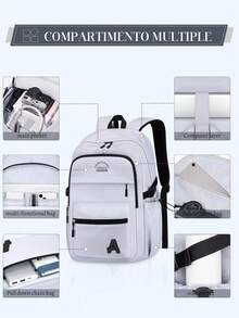 1 Set Football Graphic Backpack Set, Large Capacity Lightweight Student Backpack, Adjustable Shoulder Straps, Fashion Multi-Compartment Laptop Bag, Suitable For School And Daily Use - A - View 4