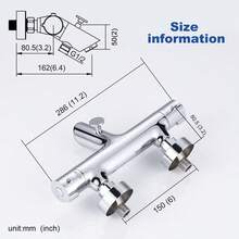 Badewannenmischer Thermostat Badewannenmischer mit Sperre bei 38 °C Badewannenmischer Wandmontierter Badewannenmischer für Badewanne und Dusche - Chromlegierung - Übersicht 7