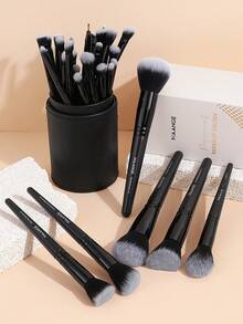 MAANGE 30/49pcs Makeup Brush Set, Includes 30pcs Professional Makeup Brushes + 1pc Velvet Cosmetic Bag + 1pc Facial Cleansing Pad + 1pc Facial Cleansing Bowl, Powder Brush, Blush Brush, Concealer Brush, Contour Brush, Nose Brush, Eye Shadow Brush, Eyebrow Brush, Detail Brush, Ideal Travel Makeup Brush Set Gift For Women And Girls,Giveaways,Professional Makeup Brushes,Complete Makeup Set - Black - View 12