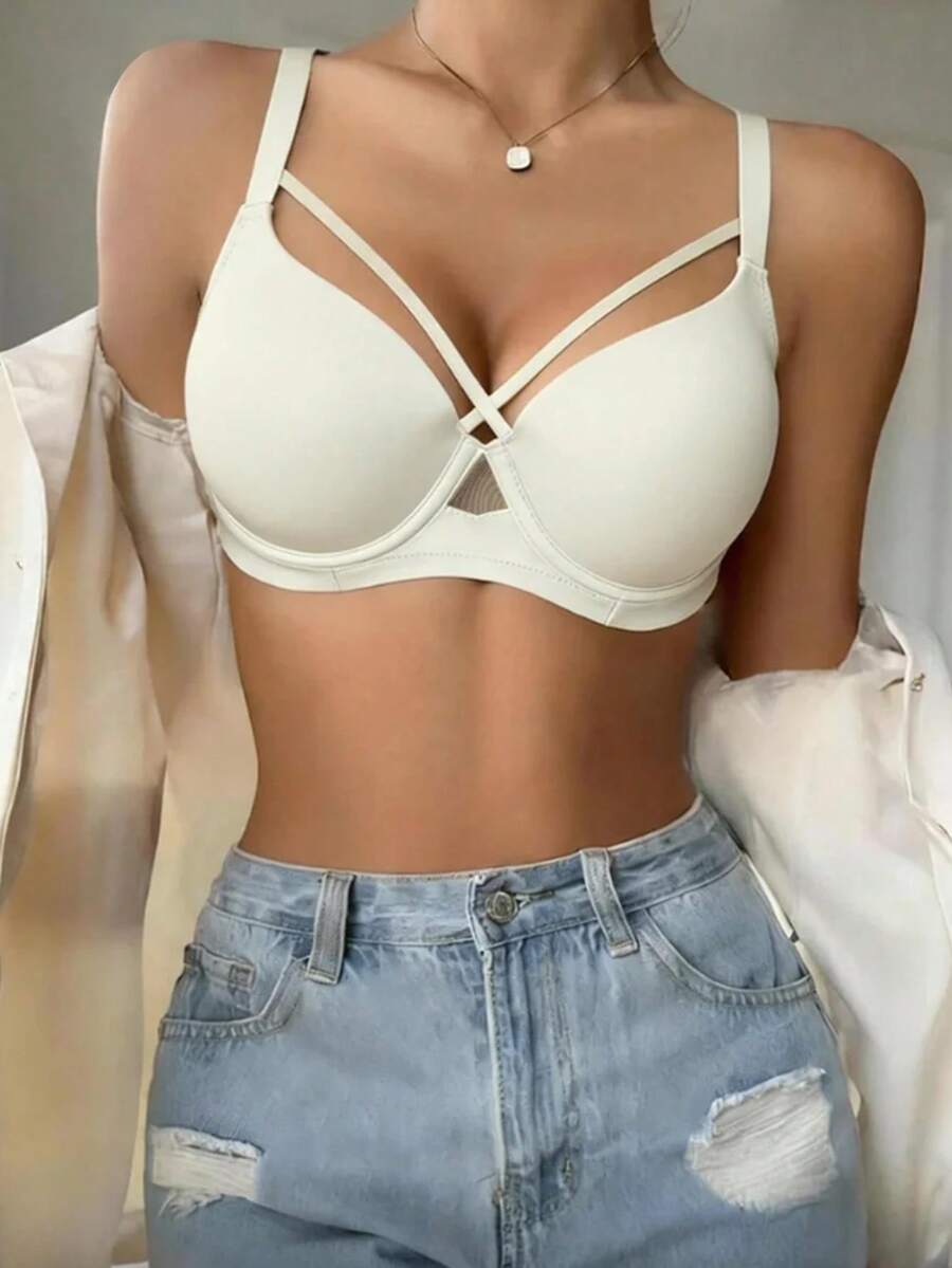 Seamless Invisible Bra For Women, Lift & Enhance Bust, Thin Sexy Underwire Bra - White - View 1