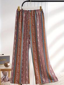 4条波西米亚风大象印花宽松阔腿裤，速干休闲裤，春夏款 - 彩色 - 查看 4