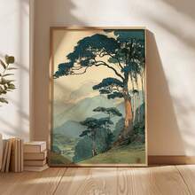 1 Tranh canvas treo tường phong cách rừng Nhật Bản cổ điển, tranh phong cảnh thiên nhiên retro, hình ảnh núi non yên tĩnh và cây cối tối giản, tranh canvas phong cách Zen trang trí phòng ngủ, phòng khách, nhà cửa, trang trí theo phong cách cổ điển. - Nhiều màu - Xem 5