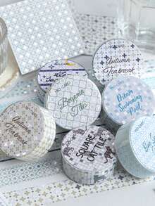 1卷银箔纸胶带，彩色砖块系列，清新艺术感，用途广泛，适用于DIY剪贴簿、日记装饰。 - 彩色 - 查看 2