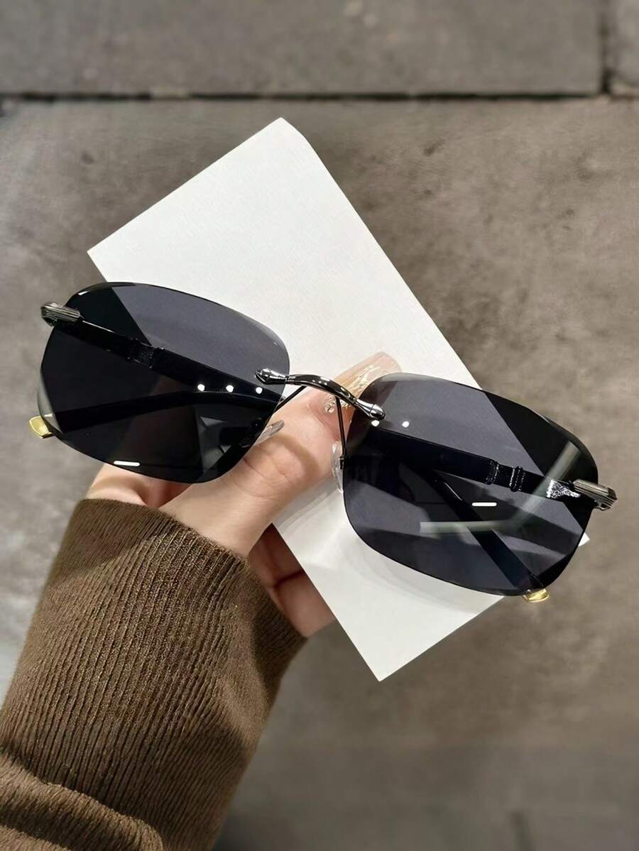 1副/2副复古无框男士驾驶钓鱼时尚眼镜 - 彩色 - 查看 1