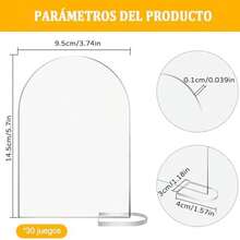 30 juegos de Letrero de mesa de acrlico transparente con soporte,Nmeros de mesa acrlico de arco,Soporte Acrlico Para Letreros,Tarjetas de Lugar para mesa para bodas,reuniones,eventos, restaurantes - como se muestra en la figura - Ver 3