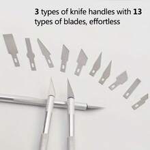 Multi-Function Aluminum Alloy Carving Knife Set - Equipped With Durable Precision Blades, Paired With Fashionable Metal Handles. Suitable For Wood Carving, Industrial Engraving, Hobbyists And DIY Projects, As Well As Kitchen Cutting. - Multicolor - View 4