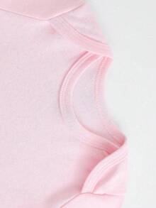 Disney Baby Clothing, Newborn  - Unisex - Disney Stitch And Lilo Creative Cartoon Print - Crawling And Toddling Stage Outfits - Summer Outdoor Casual Crewneck Crawling Coverall With Triangle Hem Design - Summer Essential Item - Fun-Filled - Adorably Cute - Perfect Holiday Gift For Infants And Toddlers - Pink - View 3