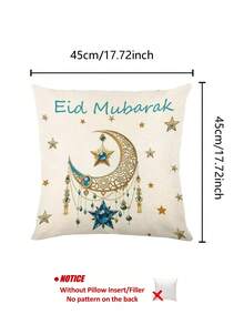 1 pieza Camino de mesa con patrón de luna creciente de Ramadán, decoración de hogar de Ramadán, decoración islámica del hogar, 1 pieza de camino de mesa, 4 piezas de individuales, 1 pieza de funda de cojín, 3 productos disponibles, decoración del hogar para interiores/exteriores, suministros para fiestas, decoración de habitaciones. Adecuado para la decoración del hogar y la cocina de Ramadán y la decoración de eventos de Ramadán - Multicolor - Ver 10