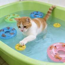 Mini Swimming Ring, Rubber Duck Bath Toy Accessories, Boba Tea Shop Donut Decor - Multicolor - View 2