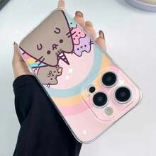 Lindos gatos de dibujos animados con fondo de arcoíris y estrellas. Esta elegante funda es compatible con iPhone 17, 16, 15, 14 Pro Max, 13, 12, 11, XR y XS Plus. Fabricada en TPU flexible, resistente a golpes y arañazos, ofrece una excelente protección contra caídas y un agarre cómodo. Es un regalo ideal para familiares, amigos y seres queridos, y una opción perfecta para festivales. - transparente - Ver 4
