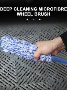 1pc Ultra Soft Microfiber Tire Brush, Long Handle Wheel Cleaner, Scratch-Free Bristles, Suitable For Full Car Wash, Comfortable Grip - Cleaning Brush - View 10