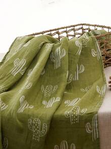 1件仙人掌图案竹棉婴儿襁褓毯 - 彩色 - 查看 8