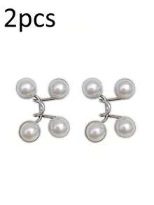 1/2/4个圆形腰带夹，适用于牛仔裤、裙子、长裤、衣领，男女通用，高品质金属材质，经久耐用，无需工具即可快速调节，金属防滑胸针，时尚可拆卸裤夹，旅行必备，女生/学生包包配件，送给妈妈的礼物 - 銀色 - 查看 19