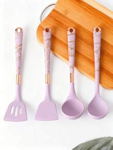 4-Piece Set, 8-Piece Set, Silicone Spatula And Spoon Set, Kitchen Cooking Tools Including Spatula, Strainer, Soup Spoon, Scraper, Surface Scoop, Scraper, Heat-Resistant And Easy To Clean, Frying And Boiling Scoop