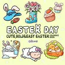 GDTME EASTER DAY: Bold-Easy Patterns Coloring Book For Adults Cute Drawing Book Perfect Gift For Ramadan, Valentine's Day, Christmas Party, Halloween And Birthday-Cute Rabbits And Easter Egg Scene Coloring For Stress Relief: Suitable For Friends Who Love Coloring And Back To School(Cozy Space Coloring) - Easter Day - View 9