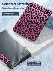 闪亮豹纹iPad保护套，兼容iPad Air 4/5（10.9英寸）、iPad 7/8/9（10.2英寸），内置Apple Pencil笔槽，也适用于Tab S6（10.4英寸）、Tab A7 Lite（8.7英寸），皮革保护套，适合作为返校、情人节、新年礼物。 - 彩色 - 查看 10