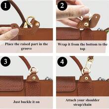 Mini Leather Strap Set Women's Wallet Shoulder Strap Set Handbag Crossbody Strap Travel Essentials - Brown - View 5