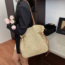 大容量复古风包包，2026春季新款，女士简约包包 - 白色 - 查看 7