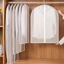 1/5pcs Transparent Dust Cover Garment Bags, Plastic Hanging Wardrobe Bags For Dresses, Coats - Multicolor - View 8