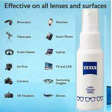 Eyeglass Cleaning Kit: Includes Eyeglass Cleaner, Cleaning Cloth, Cleaning Wipes, Anti-Fog Wipes, Cleaning Spray, Zeiss Lens Cleaner Spray, Eyeglass Cleaner, Lens Cleaning Spray, Eyeglass Cleaning Spray, Eyeglass Cleaning Spray, Sunglass Cleaner. Suitable For Cleaning TV Screens, IPad Screens, Smartphone Screens, Monitors, And Laptop Screens. - Glasses Liquid and Glasses Cloth - View 8