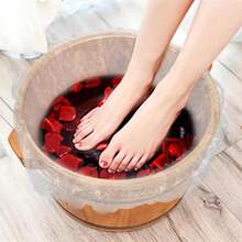 JIYIN Disposable Foot Tub Liner, 10 Pcs Disposable Pedicure Spa Liners Clear Plastic Disposable Pedicure Bowl Liners Portable Foot Bath Basin Bags For Pedicure Spa Beauty Salon Hotel Home Use(100CM) - White - View 5