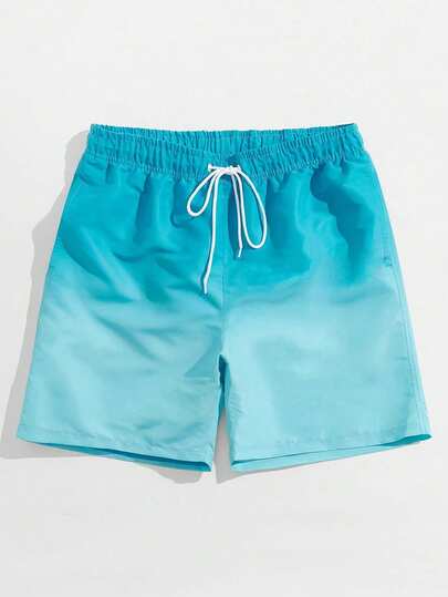 Plus Size Men's Ombre 3D Print Loose Casual Beach/Vacation Shorts, Suitable For Summer, Jogging, Fitness, Sports, Quick-Drying