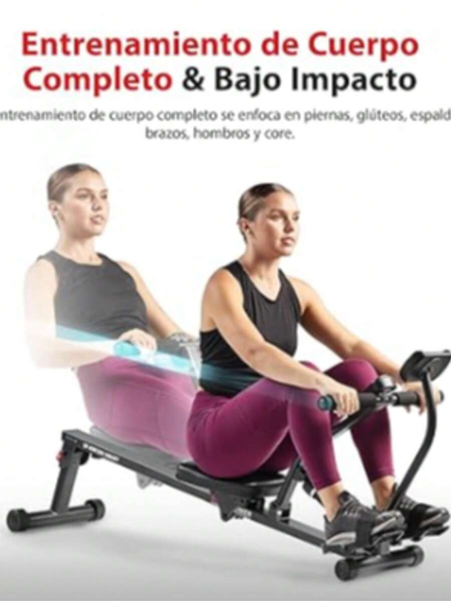 S unny H eal th & F it ne ss Máquina de Remo Ajustable Compacta con 12 Niveles de Resistencia Ajustable con Aplicación S unn yFit® Opcional Conectividad Bluetooth Mejorada - Gris - Ver 1