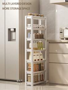 1个门后置物架，多层置物架，多功能移动推车，适用于厨房、浴室、客厅等多种场景，大容量置物架 - 彩色 - 查看 7