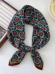 1pc Men's Casual Retro Paisley Pattern Bandana, Soft & Thick Neckerchief Scarf, Suitable For Travel, Daily Wear - Cashew Flower - View 4