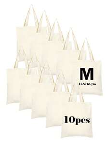 20/10/5/3pcs Canvas Tote Bags, Shopping Bags, Party Bags, Wedding Birthday Party Gift Bags, Craft Handbags, Party Favors, Birthday Decorations, Party Decorations, Wedding Decorations, Party Supplies, Lightweight Reusable Grocery Shopping Cloth Bags ,Travel Essential Bag - Multicolor - View 28