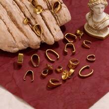 50/20个不锈钢饰品夹，包括种子形夹、皮绳夹、U形夹、偏置吊坠夹、项链吊坠夹，DIY珠宝配件