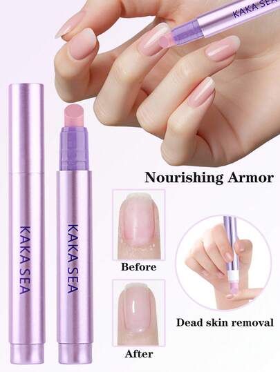 3pcs Nail Care Pen Set, 3-In-1 Skincare Oil Purifying Pen, Cuticle Strengthening Pen, Cuticle Removing Pen, Moisturizing Nail Repair Pen, Ceramic Tip, Nail Care