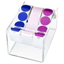 1 Adjustable Label Dispenser, 3 Rolls Of Sticker Holder, Sticker Dispenser, Label Roll Holder, Acrylic Tape Organizer, Suitable For Office And Home Desktop. - Multicolor - View 12