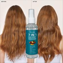 Bruma para el cabello marroquí 7-en-1, Spray para el cabello MELAO infundido con aceite de argán y extractos botánicos, hidratante y nutritivo, deja el cabello suave, liso, brillante y fragante, sin grasa, fácil de desenredar, suaviza eficazmente el cabello encrespado, apto para todo tipo de cabello - azul-verde - Ver 7