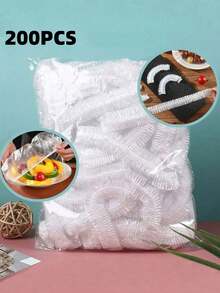 200 Pcs Disposable Food Cling Film Cover Shower Head Cover Multi-Purpose Disposable Shrink Bag Disposable Shoe Cover Thickened Kitchen Cling Film Household Refrigerator Refrigerated Food Preservation Cover Elastic Telescopic Cover - Multicolor - View 16