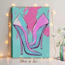 1pc Mexico Wall Art, Winter Wall Art, Christmas Decorations Wooden Framed Wall Art, Wrapped Canvas Vintage Prints Poster, High Heels, Pink Shoes, White Dots - Modern, Modern, Artistic, Bold Colors Style, Perfect Gift Decor, Wall Art for Living Room Bedroom Office, Hanging Hardware Included - Wrapped Framed Canvas, Vertical - Lienzo enmarcado - Ver 1