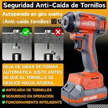 Llave De Impacto Inalámbrica Eléctrica Pistola Taladro Impacto Destornillador Con 2 Baterías Recargable - Naranja - Ver 5