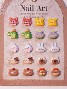 20个/40个可爱鳄鱼DIY美甲饰品 - 手机壳和耳环装饰，树脂工艺用品，适用于美甲贴片（多用途配件） - 彩色 - 查看 3