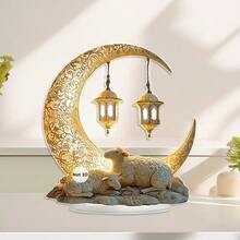 2D Acryl Kristall Mondsichel Deko, mit Ramadan Neumond, islamisches Glaubensthema, geeignet für Ramadan, Eid, Fensterausstellung, ideales Geschenk