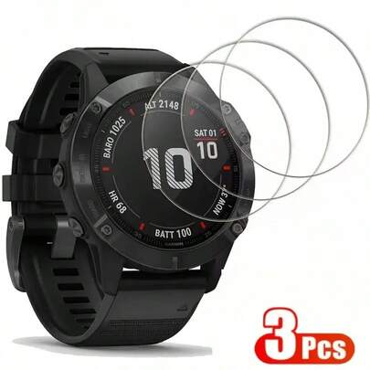 3pcs Tempered Glass Screen Protector For Fenix 7X/6X - 9H Hardness, Bubble-Free, Easy Installation, Shockproof, Scratch-Resistant, Fingerprint-Proof, High Clarity, Anti-Fog Screen Protection Essentials, Applicable To Daily Shield, Office, Home Daily Shield Office Home Watch Cover Watch Accessories Watch Screen Protector Waterproof Anti-Fall Scratch Resistant