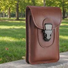 2026 Hot Selling Large Capacity Durable Hands-Free New Slim Waterproof Phone Pouch, Multi-Functional Belt Waist Bag For Outdoor Work, Men - Brown - View 4