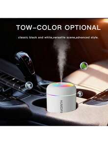 1个便携式迷你加湿器，桌面加湿器，USB供电，LED桌面氛围灯喷雾，适用于汽车、办公室、卧室和旅行 - 理想的开学礼物、情人节礼物。 - 多色A - 查看 5