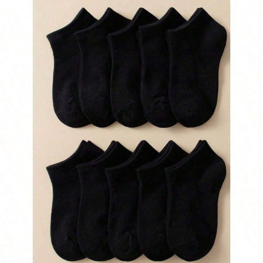 A Pair Of Neutral Solid Color Ankle Socks, Invisible Socks, Sports Socks Or Couple Socks, Suitable For Daily Wear Or Outdoor Leisure. Multi Functional, Simple, Breathable, Soft, Comfortable, Fashionable, And Multifunctional, It Is An Excellent Gift For Friends And Family! - Random Color - View 1