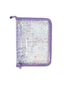 A5 Sticker Storage & Organization Album, Reusable Zipper Photo Album With Transparent Laser Star Cover, Pocket Pages, Suitable For Diaries, Student & Office Supplies, Great For Storing Stickers And Small Accessories - Multicolor - View 14