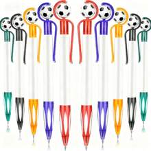 Football Shaped Retractable Ballpoint Pen, Smooth Writing For Office, Daily Use, Advertising Giveaway, Stationery Gift For Football Fans, Assorted Styles And Colors - Multicolor - View 2